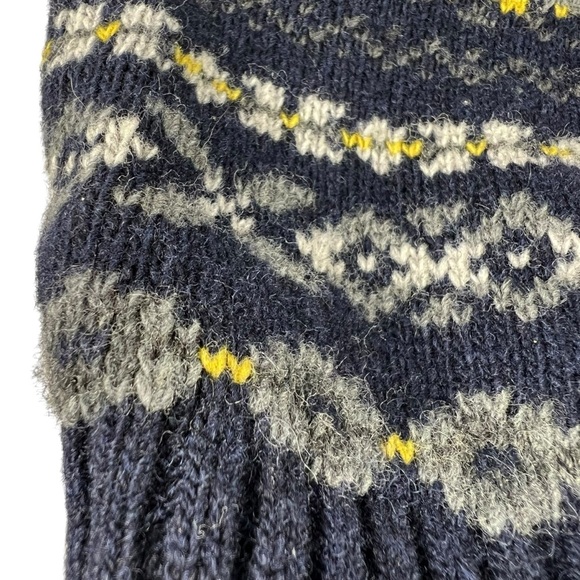 BANANA REPUBLIC Navy Fair Isle Merino Wool Blend Sweater Men's Size Medium - Picture 7 of 10